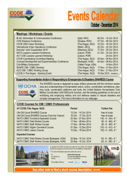 Meetings / Workshops / Events CCOE Courses for CMI / CIMIC