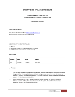 CMI STANDARD OPERATING PROCEDURE Confocal Raman
