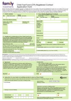 Child Trust Fund (CTF) Registered Contact Application Form