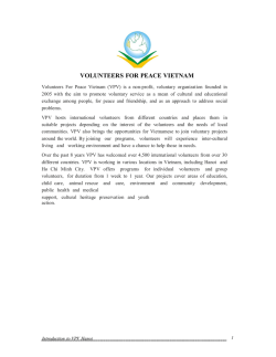 VOLUNTEERS FOR PEACE VIETNAM - INEX-SDA