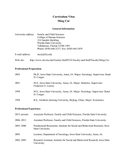 Curriculum Vitae Ming Cui - College of Human Sciences