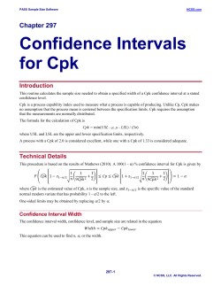 Confidence Intervals for Cpk
