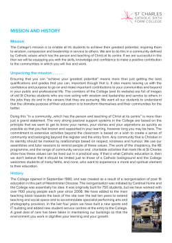 prospectus pages 2014-15.indd - St Charles Catholic Sixth Form