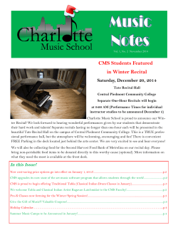 CMS Newsletter Nov 2014 - Charlotte Music School