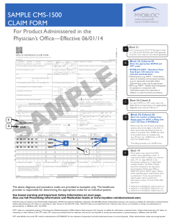 sample cms 1500 claim form - MYOBLOC Reimbursement Services