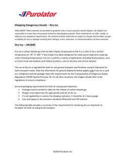 Shipping Dangerous Goods &ndash; Dry Ice Dry Ice &ndash; UN1845