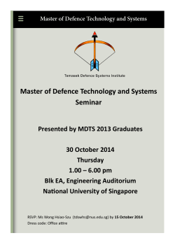 Master of Defence Technology and Systems Seminar