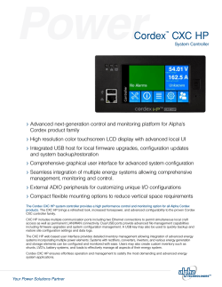 Alpha Cordex™ CXC HP-System Controller