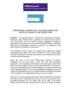 Jan 17 2014: NBC Universal and Lark