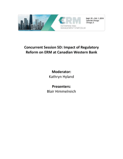 Impact of Regulatory Reform on ERM at Canadian Western Bank
