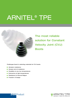 Arnitel TPE, the most reliable solution for CVJ boots