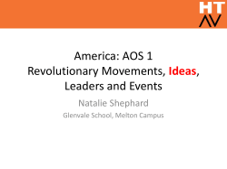 America: AOS 1 Revolutionary Movements, Ideas, Leaders
