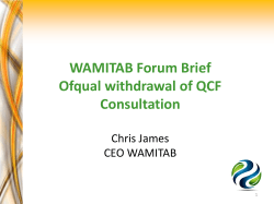 WAMITAB Forum Brief Ofqual withdrawal of QCF Consultation