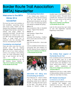 Border Route Trail Association (BRTA) Newsletter