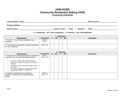 (CRS) Licensing Checklist - Minnesota Department of Human Services