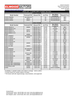 H-Series Price List - Elwood Corporation
