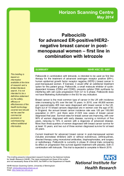Palbociclib for advanced ER-positive/HER2