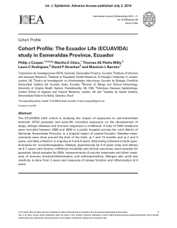 Cohort Profile - International Journal of Epidemiology