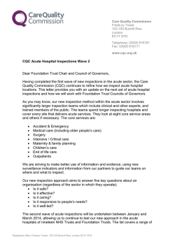 CQC Acute Hospital Inspections Wave 2 Dear Foundation Trust