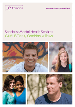 Specialist Mental Health Services CAMHS Tier-4