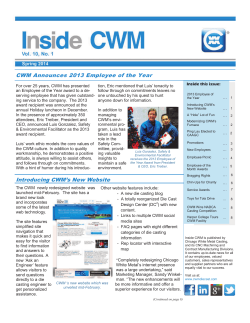 Inside CWM Newsletter, Vol. 1, No. 2