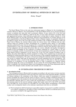 Investigation of Criminal Offences in Bhutan