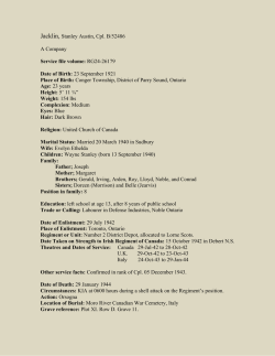 Jacklin, Stanley Austin, Cpl. B/52486 A Company Service file