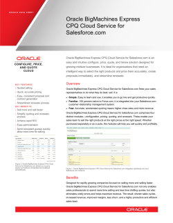 Oracle BigMachines Express CPQ Cloud Service for Salesforce.com