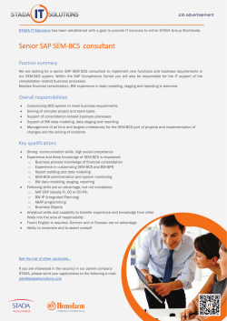 Senior SAP SEM-BCS consultant