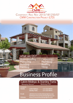 Company Profile - CMW CONSTRUCTION PROJECTS Pty Ltd