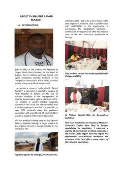 ABOUT Dr PHILIPPE AMANI BUSANE.