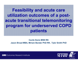 Feasibility and Acute Care Utilization Outcomes of
