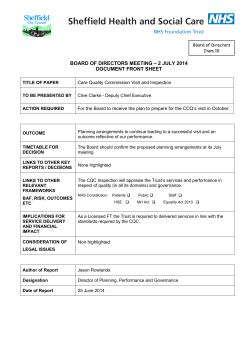 board of directors meeting – 2 july 2014 document front sheet