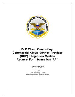DoD Cloud Computing: Commercial Cloud Service Provider (CSP