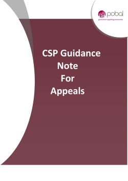 CSP Guidance Note For Appeals