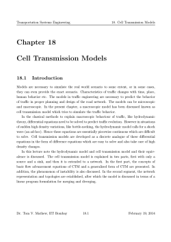 Chapter 18 Cell Transmission Models