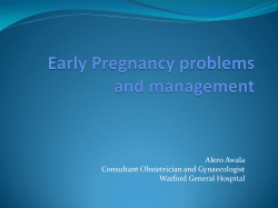 Early pregnancy problems