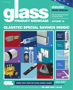 GLASSTEC SPECIAL SAVINGS INSIDE!