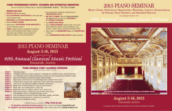 Piano Seminar Brochure - Classical Music Festival