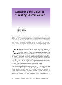Contesting the Value of “Creating Shared Value”