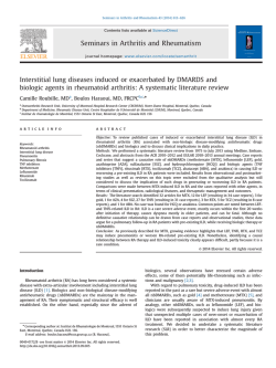 Interstitial lung diseases induced or exacerbated by DMARDS and