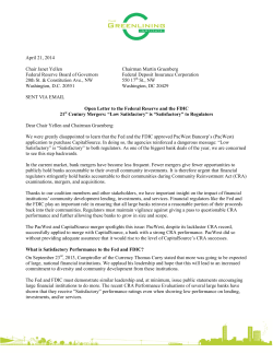 Greenlining Calls on Fed and FDIC to Not Accept Low Satisfactory