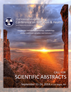 SCIENTIFIC ABSTRACTS - Radiation Research Society