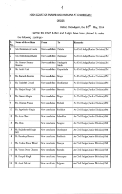 HIGH COURT OF PUNJAB AND HARYANA AT CHANDIGARH