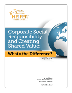 Corporate Social Responsibility and Creating Shared Value: