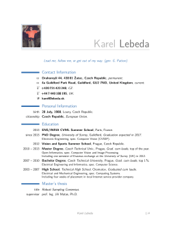 Karel Lebeda – Curriculum Vitae