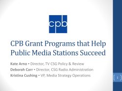 CPB Grant Programs that Help Public Media Stations Succeed