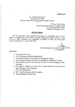 Office Order-Shri Rajesh S. Kallaje, IFS (CHH:2001)