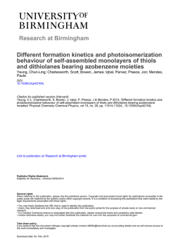 Different formation kinetics and photoisomerization behaviour of self