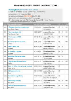 Nostro Accounts (SSI) - Siddhartha Bank Ltd.